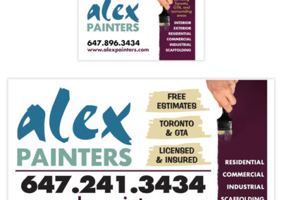 Alex Painters Business Card and Sign