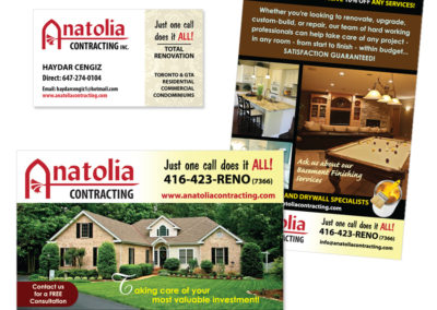 Anatolia Contracting Business Card and Postcard