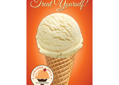 Lickadee Split Treat Yourself Ice Cream Sign
